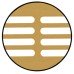 Ventilation Grille for Recess Mounting Height 60 mm Flange Depth 15 mm With 40 x 7.5 mm Oval Slots Arranged in Parallel Ventilation area 89 cm2 length 500 mm flange length 478 mm recessed height 48 mm gold F3
