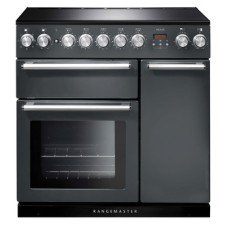 Range Cooker Electric Induction 900 mm Rangemaster Nexus 90 Slate finish chrome trim