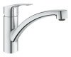 Mixer Tap Single Lever Low Spout Grohe Via Contemporary Polished chrome
