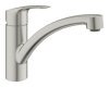 Mixer Tap Single Lever Low Spout Grohe Via Contemporary Brushed super steel