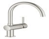 Mixer Tap Single Lever Monobloc C-Spout Grohe Minta Contemporary Brushed super steel Grohe model 30 427 DC0