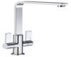 Mixer Tap Dual Lever L-Spout Abode Quantic Polished chrome - AT2070