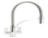 Mixer Tap Dual Lever with Pull Out Spray C-Spout Abode Genio Professional Polished chrome - AT2071