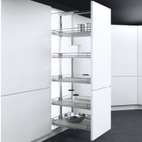 Pull Out Larder Unit Premea Grey Solid Base Wire Baskets VS TAL Larder For cabinet width 400 mm installed height 1900-2150 mm 5 baskets included