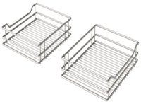 Pull Out Corner Unit Complete Set Classic Silver Linear Wire Baskets Vauth-Sagel VS COR Flex For cabinet width: 1000 mm For door width: 500 mm