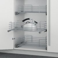 Pull Out Basket Set Full Extension For cabinet width 300 mm basket width 264 mm chrome wire