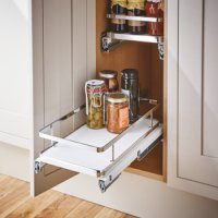 Pull Out Basket Set Full Extension For cabinet width 300 mm basket width 264 mm Chrome/White