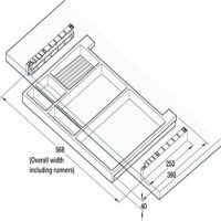 Extending Pencil Tray Undermounting Plastic Black finish
