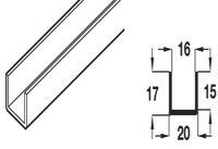 HafeleFld 100U Btm Channel 2.5m Black
