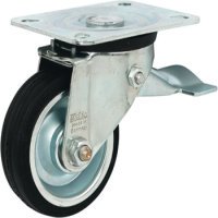 Single Wheel Castor Ø 80-160 mm Plate Fixing with screw-on plate Wheel Ø 125 mm load capacity 100 kg swivel castor with brake