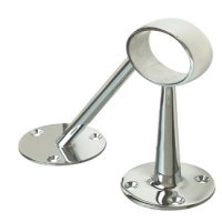 Railing Support Bracket with Angled Stem Bar Railing System For Ø 38-51 mm tubes Ø 38 mm polished chrome finish