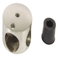 Tee Piece 316 L Cubicle Fittings PBA Stainless steel fittings for glass partitions Satin stainless steel finish