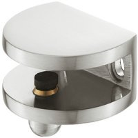 Shelf Support Clamp Design Screw Fixing for Glass and Wooden Shelves Large size for 8-10 mm shelf thickness stainless steel