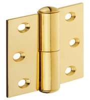 Furniture Hinge Straight Rolled Steel For butting inset or overlay doors Right-hand brass plated