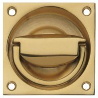 Ring Handle Flush to Operate Brass Size (A) 65 x 65 mm Ø 61 mm polished