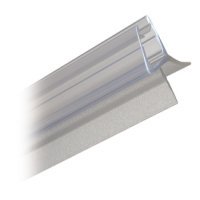 Shower Seal Bottom H-Profile with Drip Rail Lip 135° Length 2010 mm Suitable for toughened glass doors 6-8 mm thick Transparent PVC finish