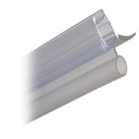 Shower Seal Bottom H-Profile with Bulb Seal Length 2010 mm Suitable for toughened glass doors 6-8 mm thick Transparent PVC finish