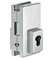 Patch Fitting Lock with Profile Cylinder Aperture Startec For left or right hand use Matt stainless steel finish