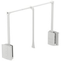 Pull Down Wardrobe Rail for Installed Height 850 mm 2004 Steel wardrobe rail plastic pull rod housing and connecting parts For internal wardrobe width 770-1200 mm white steel rail white plastic housing and connecting parts white pull rod