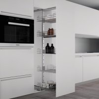 Larder Unit Complete Set Centre Mounting Height Adjustable For cabinet width 300 mm basket width 230 mm chrome wire
