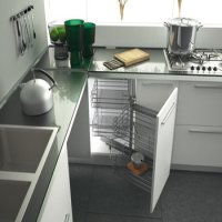 Corner Unit Swing Out Complete Set For cabinet width: 800 mm Chrome wire baskets Right hand
