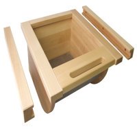 PO Veg Basket Set 600mm Lacq Oak/Steel Steel