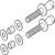 Fixing Set to Convert Back to Back Fixing Pull Handles to Glass Door Fixing For Ø 16 mm pull handle M6 fixing bolts