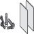 Fixing Set for Sliding Interior Glass Doors Hawa-Porta 100 GWF Top hung system Silver anodised aluminium