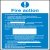 Fire Action Mandatory Sign 300 x 200 mm Rigid Plastic Drilled for screw fixing White/blue