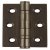 Butt Hinge 2BB Sqr 76x51mm Steel Black