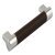 Domino Bar Handle Zinc Alloy Polished Chrome/Brw 128mm Fixing Centres