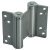 Spring Hinge Double Action 100 x 75 mm Steel Silver lacquered