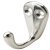 Coat Hook Sgl 2H 19x28x38x8mm Aluminium Polished
