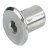 M6 Sleeve Nut with SW4 Hexagon Socket Steel With flat head burnished