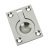 Flush Ring Pull Handle 50x38x11mm Brass Polished Brass