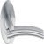 Lever Handle Set 304 Stainless Steel HL08 Häfele Pair of lever handles and roses with escutcheon/WC set With WC release and inside turn satin