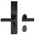 Door Terminal Set for Hotel Guest Room Doors DT 710 Dialock L-shaped lever handle black stainless steel
