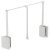 Pull Down Wardrobe Rail for Installed Height 850 mm 2004 Steel wardrobe rail plastic pull rod housing and connecting parts For internal wardrobe width 440-610 mm white steel rail white plastic housing and connecting parts white pull rod