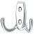 Coat Hook Double Face Fixing Zinc Alloy Hole Centres 20 mm Polished chrome plated
