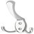 Hat+Coat Hook 75x123x20mm Zinc Alloy Polished Chrome Plt