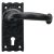 Lever Handles on Backplates Cast Iron Wessex Black antique Backplate for lever lock standard keyway