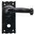 Lever Handles on Backplates Cast Iron Wessex Black antique Backplate for bathroom lock