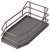 Swing Out Larder Unit Premea Lava Grey Solid Base and Wire Baskets VS TAL GATE N Complete set centre mounting height adjustable full extension Installed height: 1700 - 1950 mm for cabinet width: 300 mm