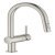 Mixer Tap Single Lever Pull Out Spray C-Spout Grohe Vento Brushed super steel Grohe model 30 438 DC0