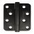 Butt Hinge Concealed Bearing 3 Knuckle Fixed Pin 102 x 76 mm Stainless Steel Staggered hole pattern Square corners satin