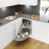 Pull Out Shelving Unit Grey Base with Silver Rail Shelves Vauth-Sagel Cornerstone® Maxx For cabinet width 800 mm for door width 400 mm left hand 542.02.191