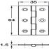 Butt Hinge 64 x 35 mm Brass Polished brass - view 2
