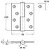 Butt Hinge Concealed Bearing Lift Off 102 x 76 mm Grade 304 Stainless Steel Staggered hole pattern Square corners clockwise closing satin - view 2