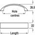 Lewis Bow Handle Zinc Alloy SSE 128mm Fixing Centres - view 2