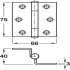Storm Proof Cranked Hinge 75x66mm Brs SC - view 2
